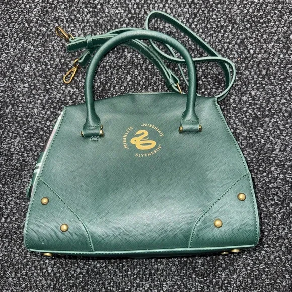 Harry Potter Slytherin Satchel Bag Green Crossbody Purse Hogwarts House Crest - Picture 2 of 7